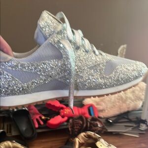 Oasis Silver Sneakers with Glittery Finish